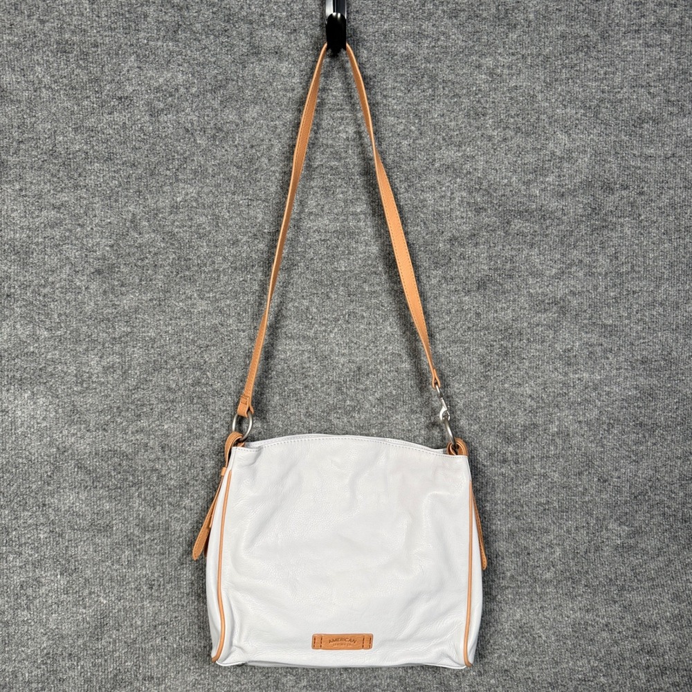 American Leather Co Hobo Crossbody Bag Leather Dean Double Entry Oasis Gray Blue